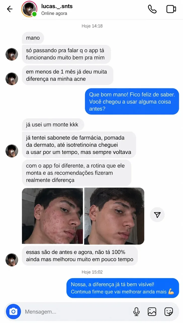 Conversa no Instagram com Lucas